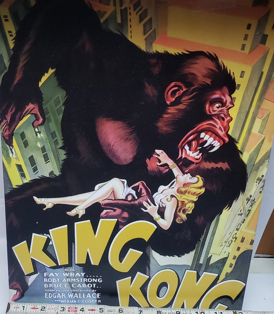 Vintage King Kong Movie Tin Sign, size 17.5 x 12.5